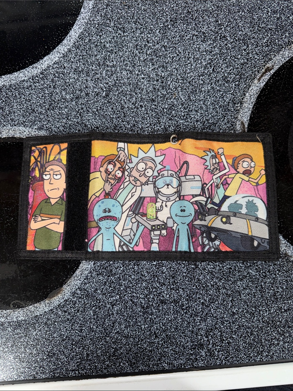 Rick and Morty Multi-Color Tri-Fold Wallet - Black Trim